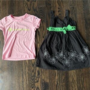 4T bundle! Sugar Pink Tee and Black Casual Sundress